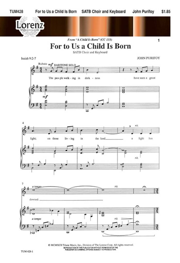 For To Us A Child Is Born